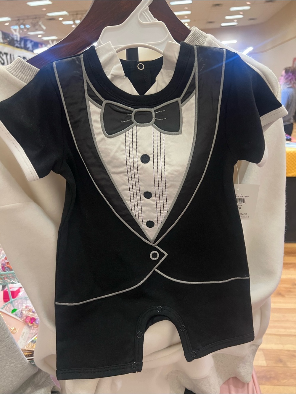 Baby Tuxedo One-Piece Bodysuit - Black
